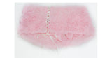 [EVIL TOOTH] Summer Rose Dinner Princess Style Bow 3D Chiffon Rose Flower Plate Chiffon Faux Fur Gloves Set-pink