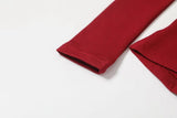 V-neck Slim Half Turtleneck Spandex Long-Sleeved T-Shirt