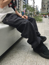 ジェフワンプリーツ ローワイドデニムパンツ