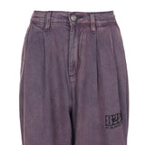 8287 Logo Gradient Waistband Wide Denim Pants (Purple)