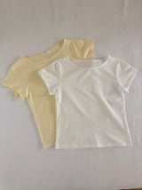 シルケット ボートネック Tシャツ