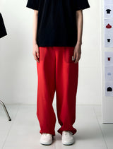 [UPDRAFT]PATCH POCKET COTTON SWEAT PANTS RED for men