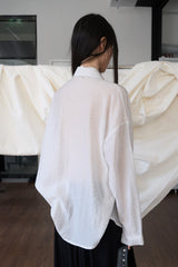 Oversized Black Button Shirt (Ivory)
