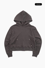 Round rivet sweat hoodie