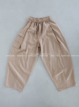 [UNISEX] リネンカーゴバルーンワイドパンツ