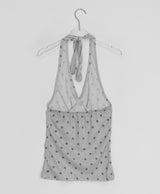 Fling Halter Dot V-Neck Sleeveless
