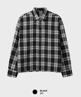 Enf Daily Country Check Cropped Overfit Long Sleeve Shirt