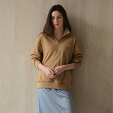 Half-Zip Sweatshirt_Beige