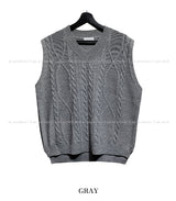 Moss Twist Knit Vest