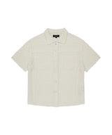 RAW CUT KNIT HALF SHIRT