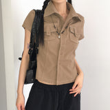 Notia Vintage Pocket Snap Short Sleeve Shirt