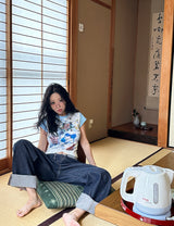 Kitty Kitty Kitch Cropped T-shirt with Raglan T-shirt