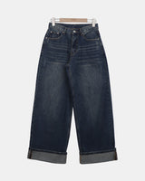 Rihen Roll-Up Wide Denim Pants