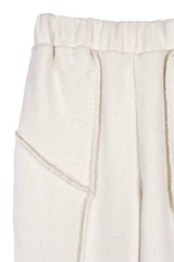 V　Cut　rib　half　pants
