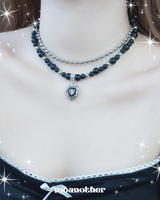 ブラックハートビーズネックレス