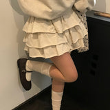 [MADE]キャベツ、ティアードミニスカートパンツ
