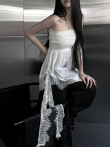 lace frill two-way top (2color)