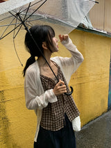 Fine Summer Linen V-Neck Loose-Fit Cardigan