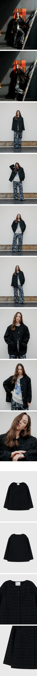 [Unisex] オーバーフィットツイードジャケット Black