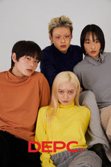 カラーポップタートルネックTシャツ - レッド