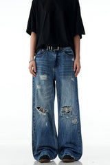 Creased Blade Wide Jeans