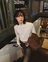 フェザーハーフネックブラッシュドポーラーTシャツ