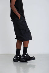 DUO 3D POCKETS CAPRI PANTS - BLACK
