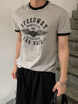 [Shoulder +3cm] ウェイマッスルフィットリンガーショートスリーブTシャツ