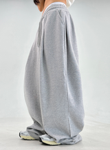 2000 ユニッツソルド❤🥰ファーストショッピング❤ S-XL❤ フリース❤ サイドプリーツワイドバルーントレーニングパンツ