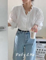 frill shirring blouse(2color)