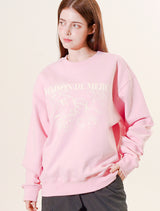 UNISEX Rose Embossed ブラウス レギュラーフィット スウェットシャツ ピンク (FCF1TS328M)
