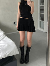 Dice Flared Mini Skirt (2 colors)