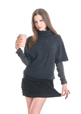 CARAMEL KNIT HALF TOP [CHARCOAL]
