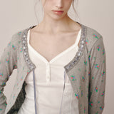 Ribbon Tie Cardigan (Grey)