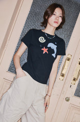 26SS★ Dolphin Pop Crop Short Sleeve Tee