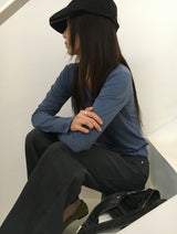 [ORIGINAL] Tika Pigment V-Neck Long-Sleeve T-Shirt