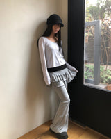 Byuel Tiered Bootcut Skort Pants