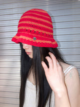 Stripe Cotton beanie-Red