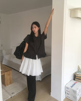 Dufen Frill Short-Sleeve Blouse