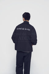 24FW  BASIC LOGO NYLON SET UP JACKET BLACK 