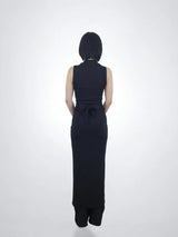 SLIT LONG DRESS (BLACK)