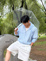 Cooling seersucker bermuda pants