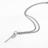 Men's two-line necklace stick pendant_CLEF DUAL C STICK B NEC