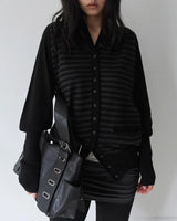26SS★ STRIPE HALTER WOOL KNIT CARDIGAN