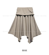 Kyou Unbalance Layered Shirring Skirt