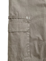 GARMENT-DYED DISTRESSED BELT LOOP POCKET CROSS PLEAT COLOR-TOOTH ZIPPER DRAWSTRING CARGO PANTS