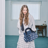 Ribbon dumpling bag_navy