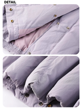 Neck warmer scarf layered half-down jacket