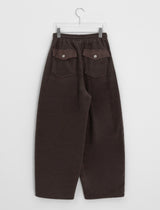 [unisex] Hillo Check Fleece Balloon Wide Brushed Pants