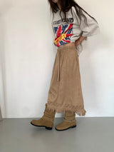 SUEDE PUNCHING SKIRT (3C)